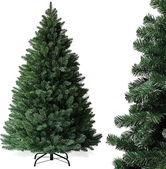 6ft Christmas Tree, Artificial Xmas Tree with 1000 Branch Tips Holiday Party Decorations 1 Minute Christmas Tree