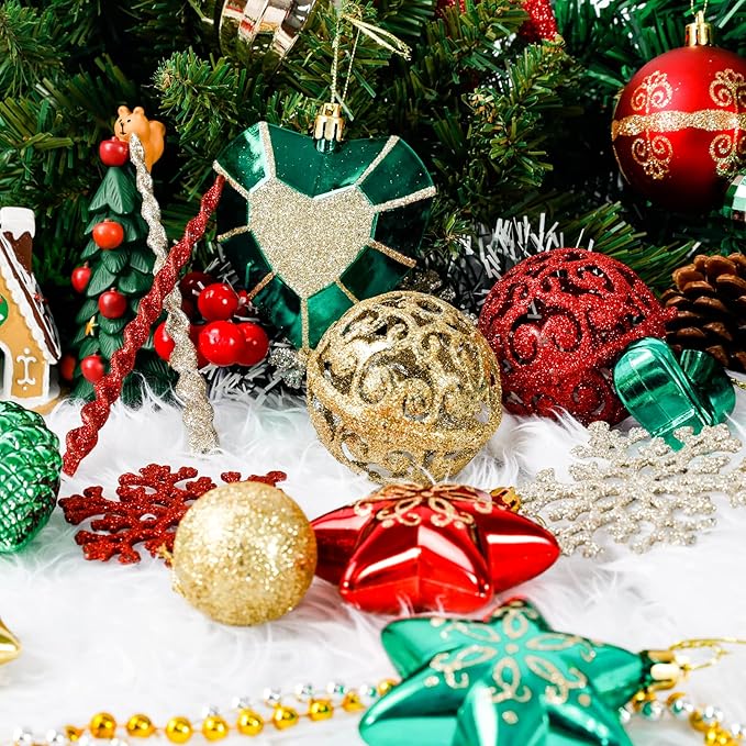 Christmas Balls Ornaments Set, 145Pcs